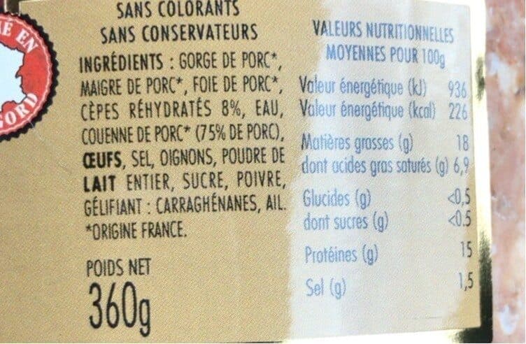Mercadier Pate de campagne aux cepes packshot