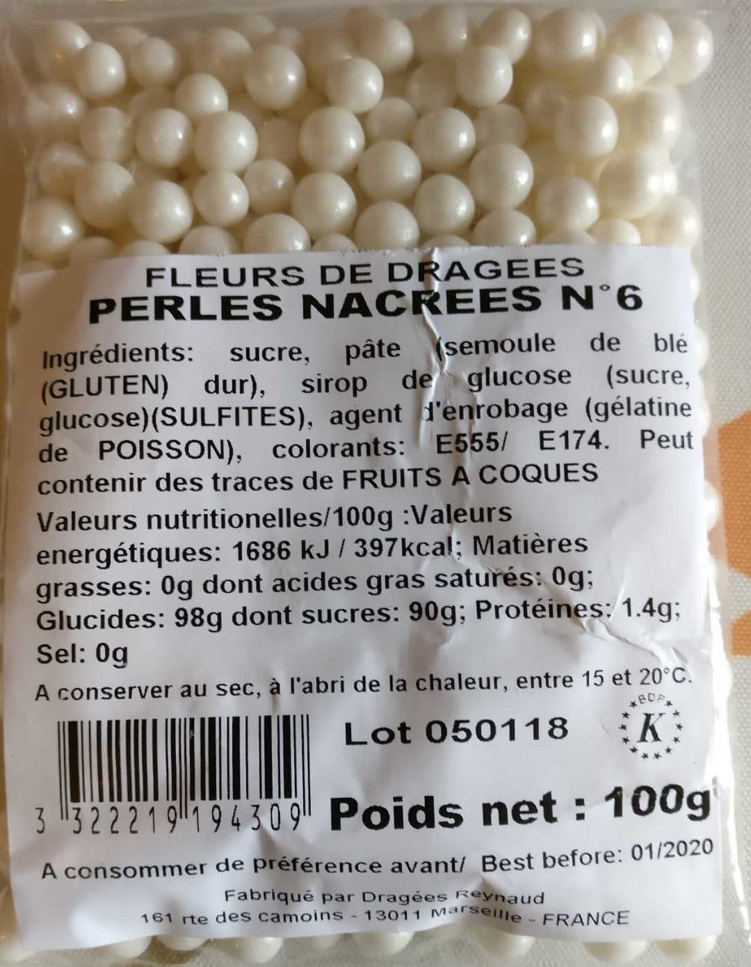 Dragées Reynaud Perles nacrées n 6 packshot