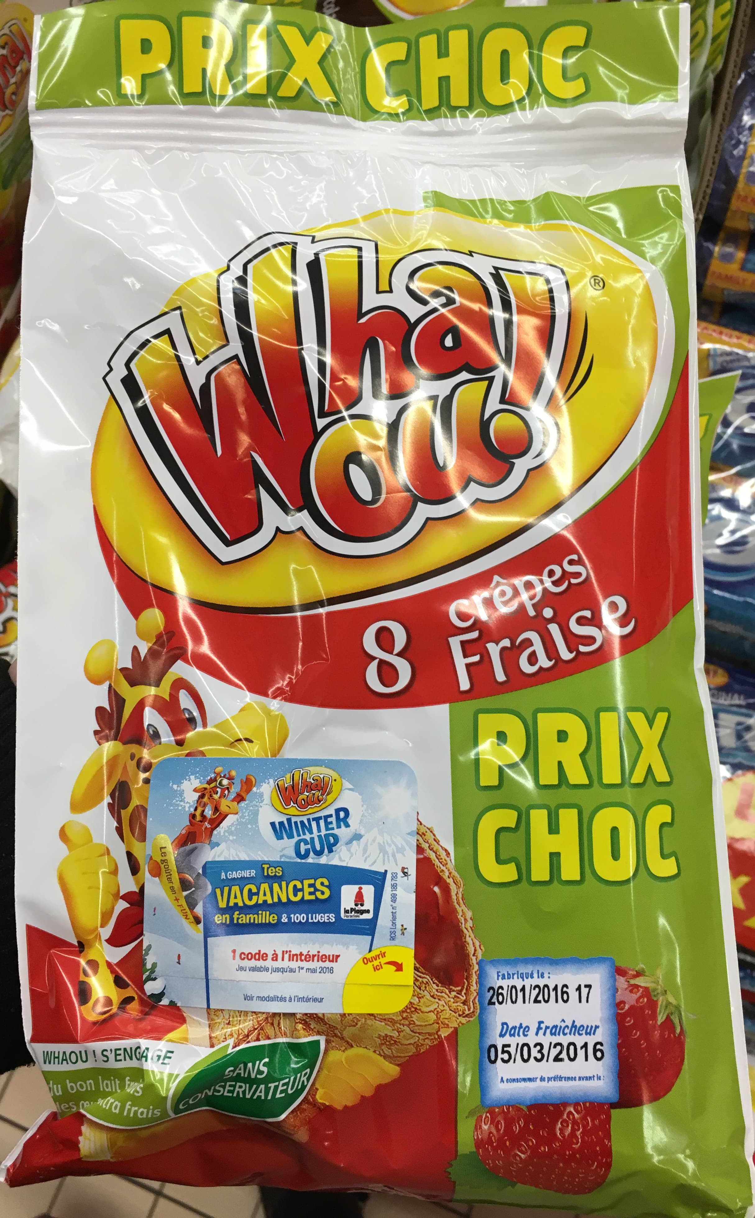 Whaou! 8 crêpes Fraise (prix choc) packshot