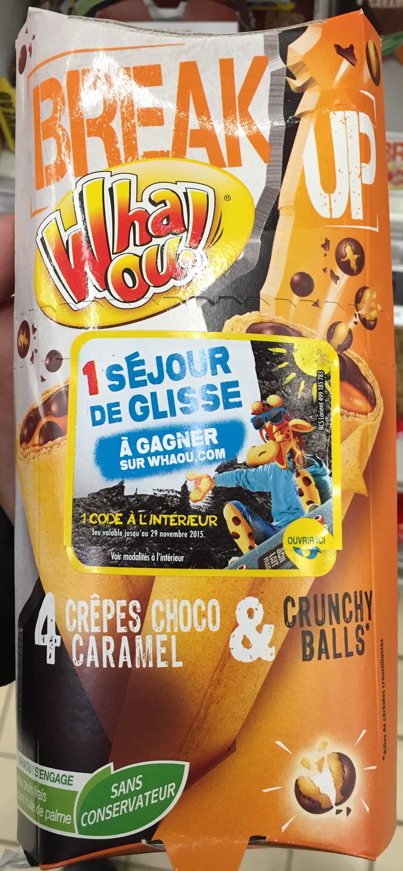 Whaou! Break Up 4 crêpes Choco Caramel & Crunchy Balls packshot