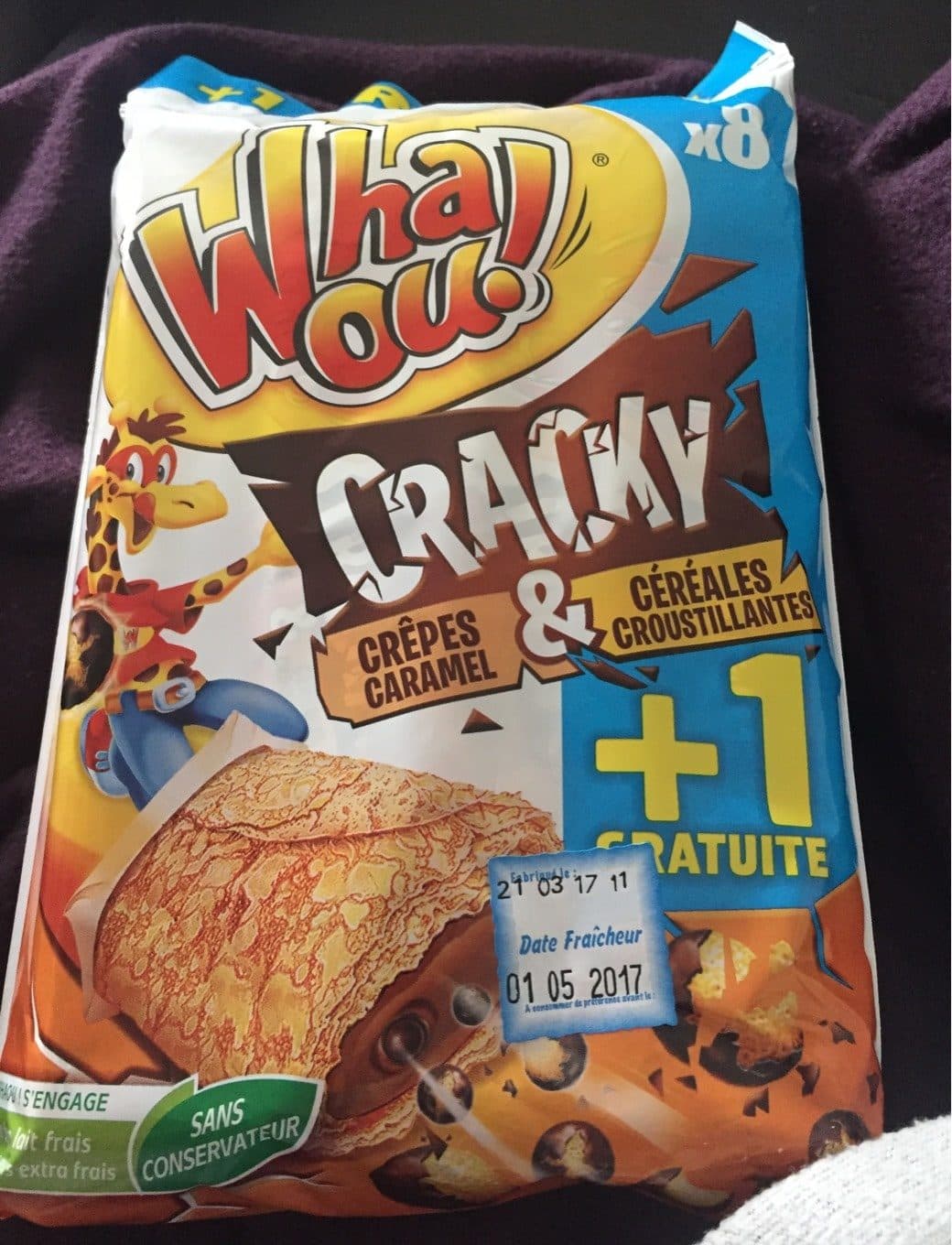 Whaou! Whaou! Crêpes Cracky caramel & céréales croustillantes les 8 crêpes de 32 g packshot