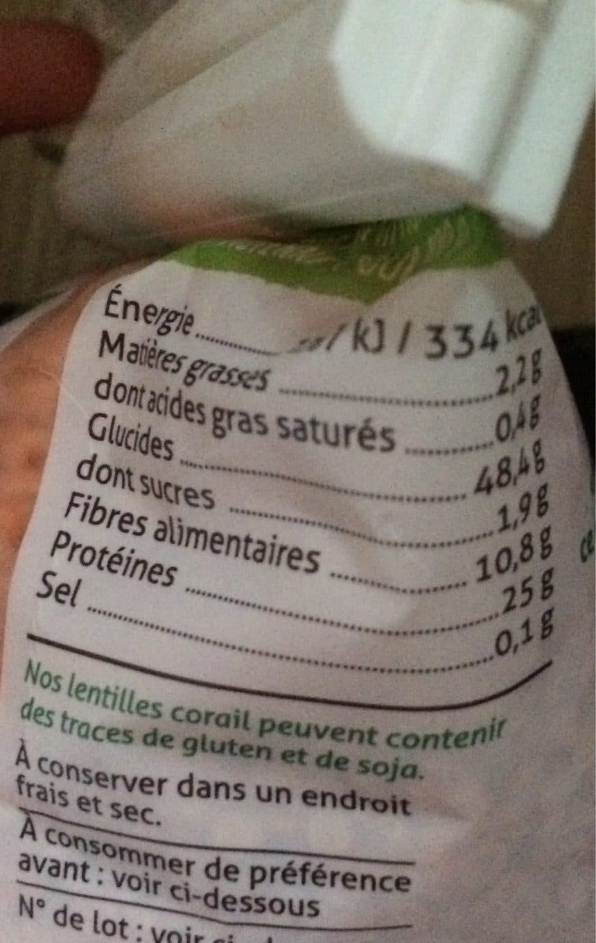 MonBio Lentilles corail packshot