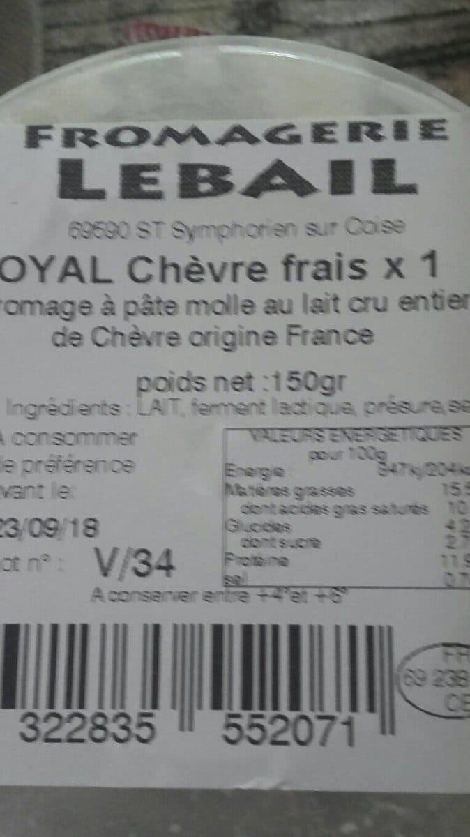 Open Food Facts Royal chevre frais packshot