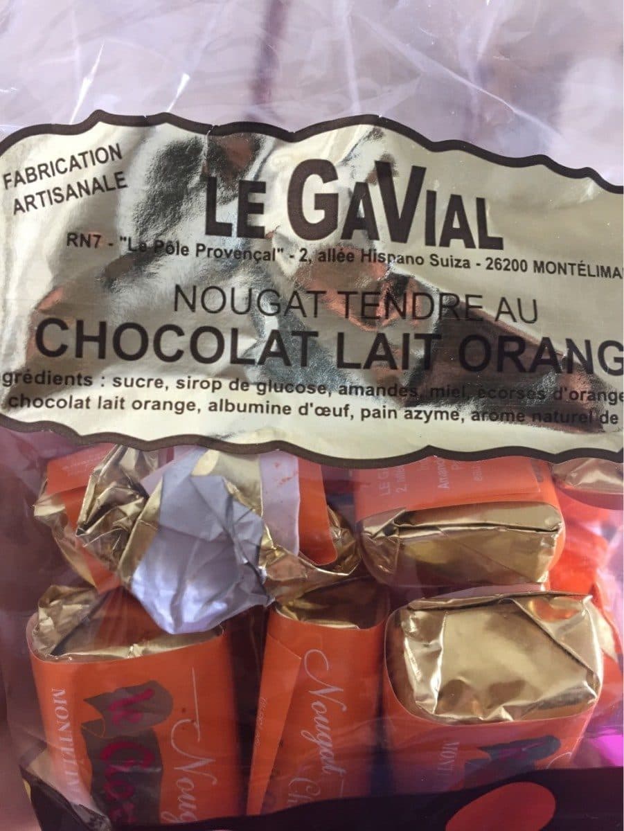 Open Food Facts Nougat tendre au chocolat lait orange packshot