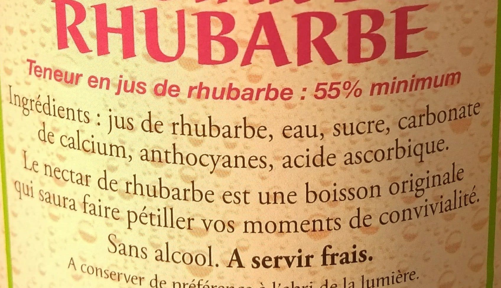 Open Food Facts Nectar De Rhubarbe 75 Centilitres packshot