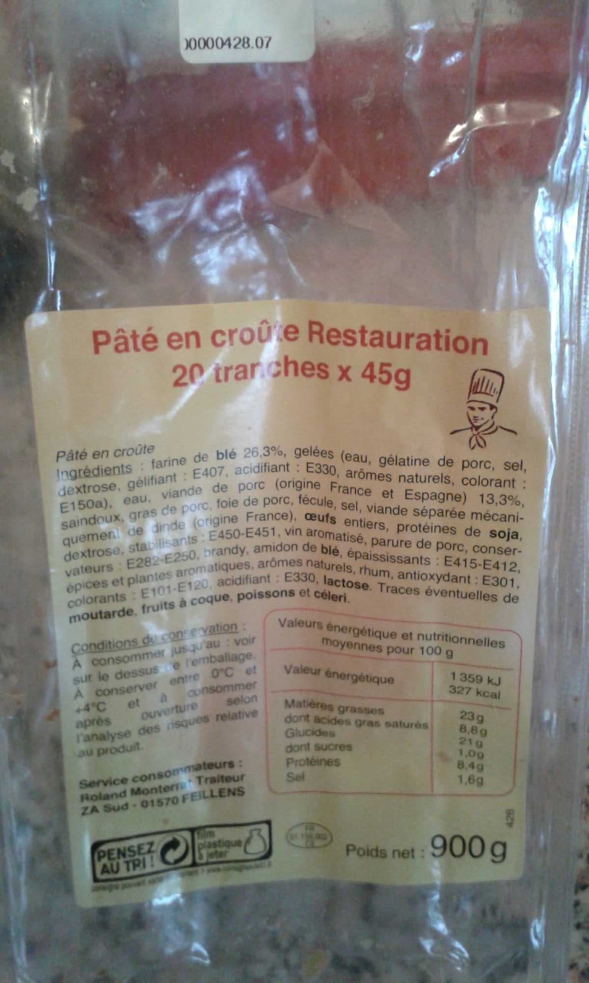 Open Food Facts Pâté en croûte Restauration packshot