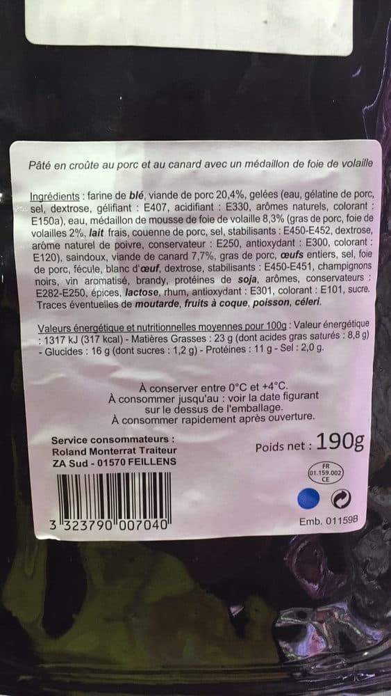 Roland Monterrat : Les Duos : Canard : Pâté en croûte packshot