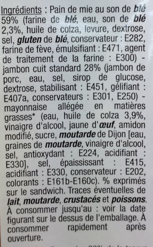 Roland Monterrat Sandwich jambon mayonnaise allégée packshot