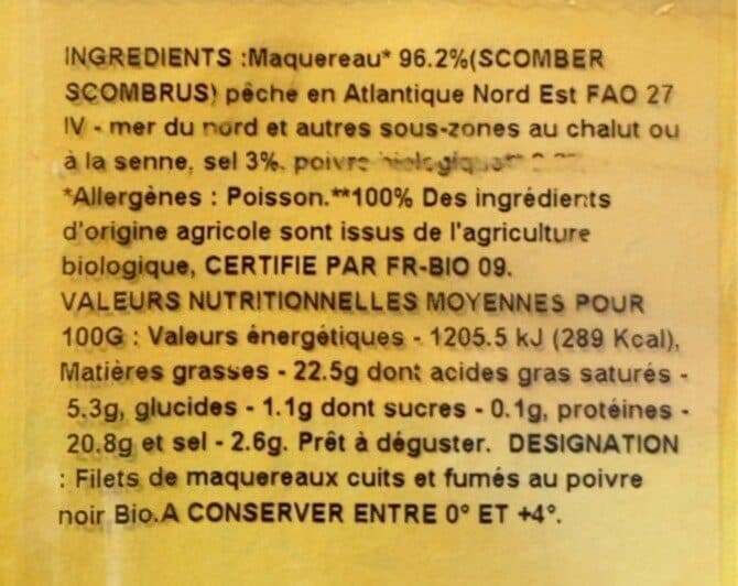 Fournier Fils Filets de maquereaux fumés au poivre noir packshot
