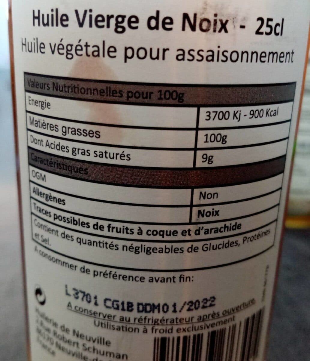 Huilerie de Neuville Huile vierge de noix du Poitou packshot