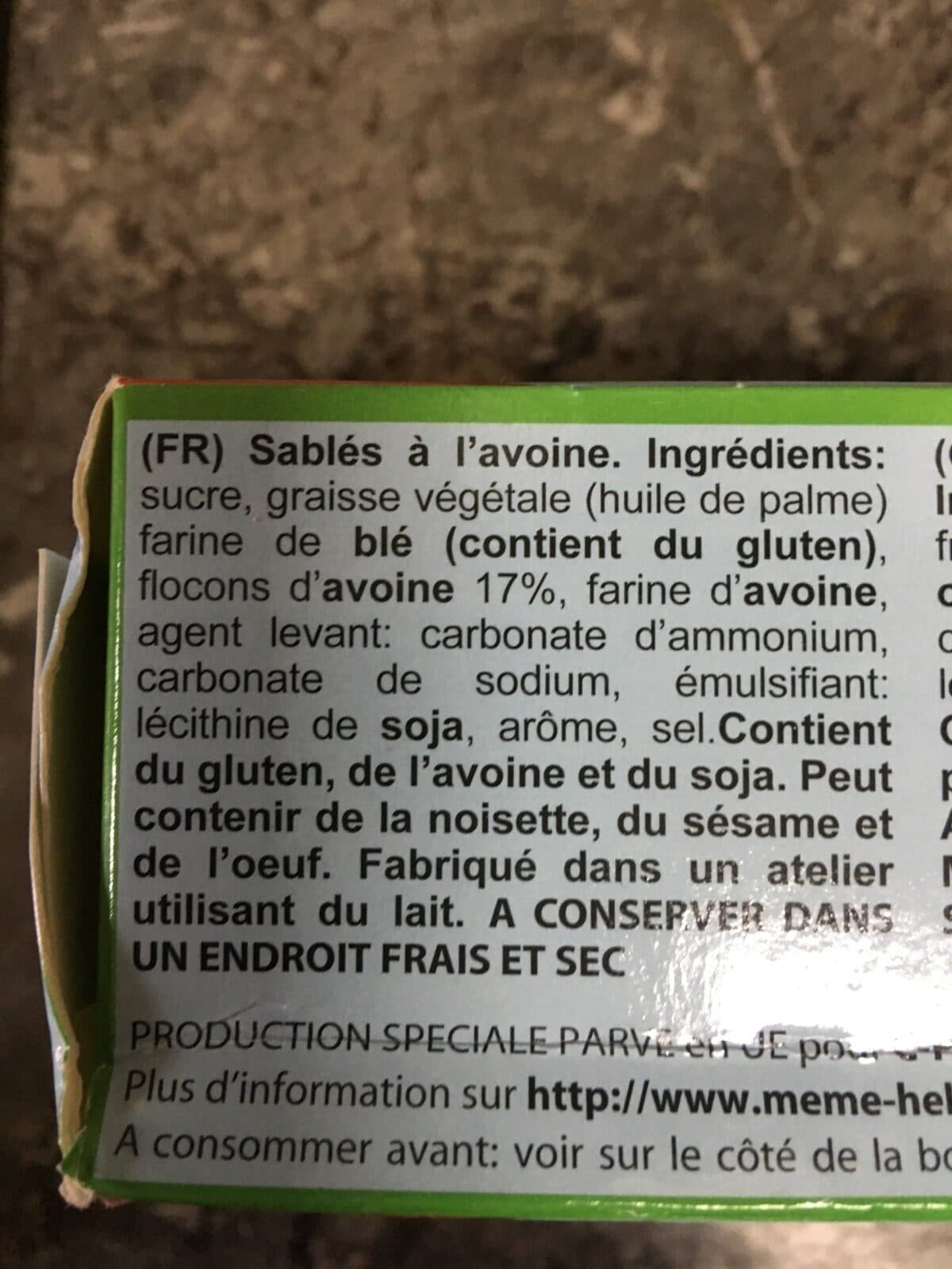 Open Food Facts Biscuit avoine packshot
