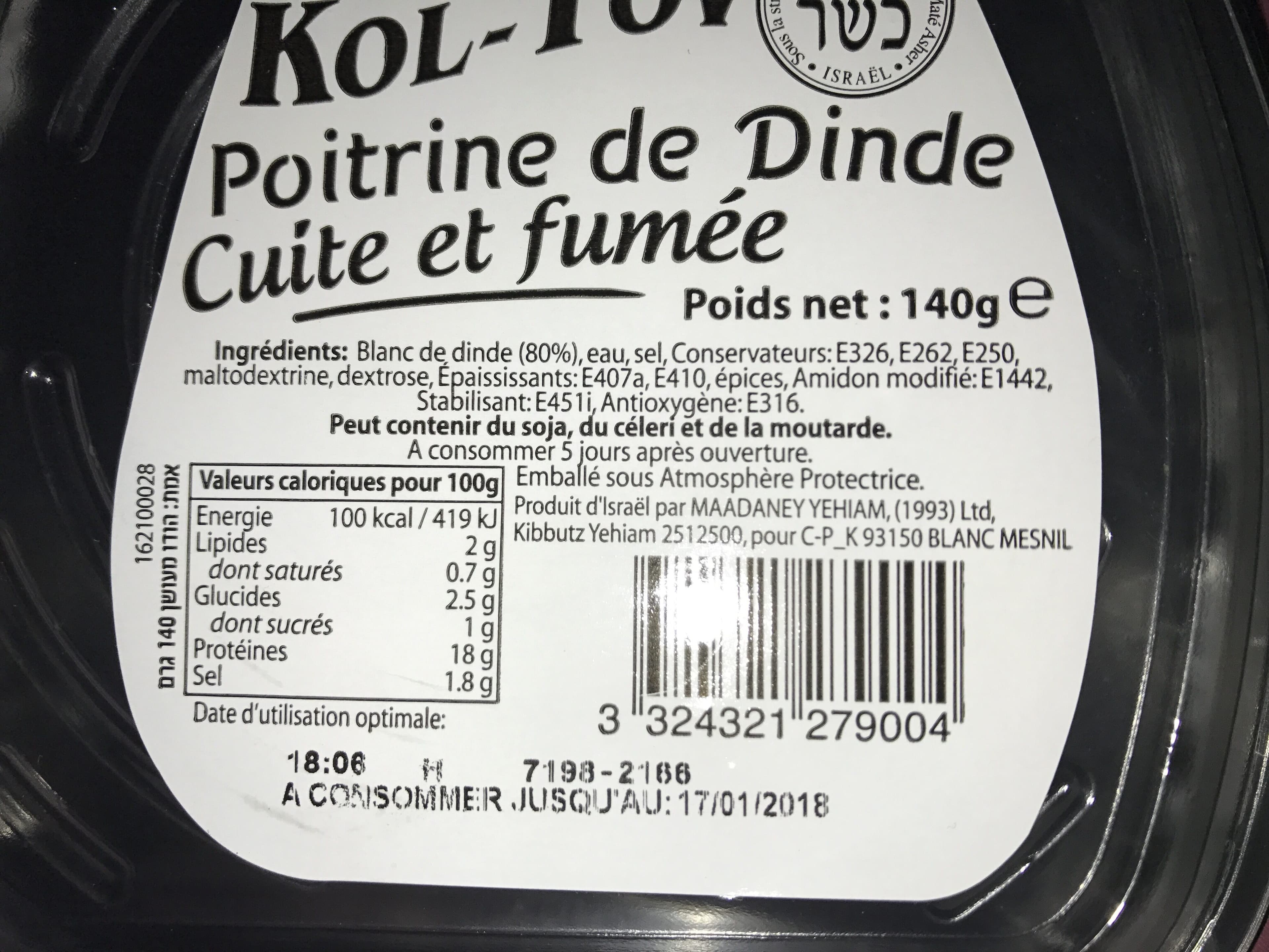 Kol-tov Poitrine de dinde cuite et fumee packshot