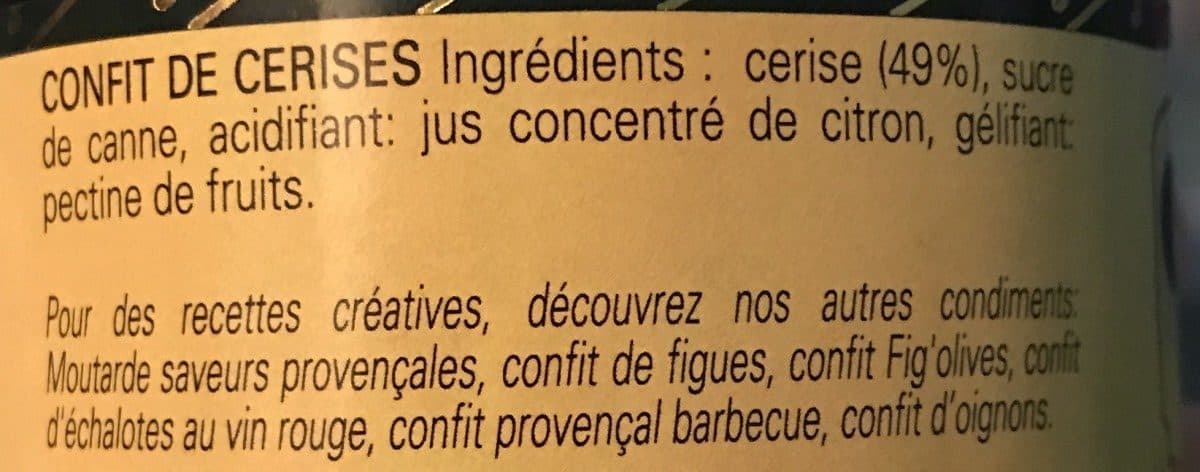 Les Comtes de Provence Confit de cerises noires packshot