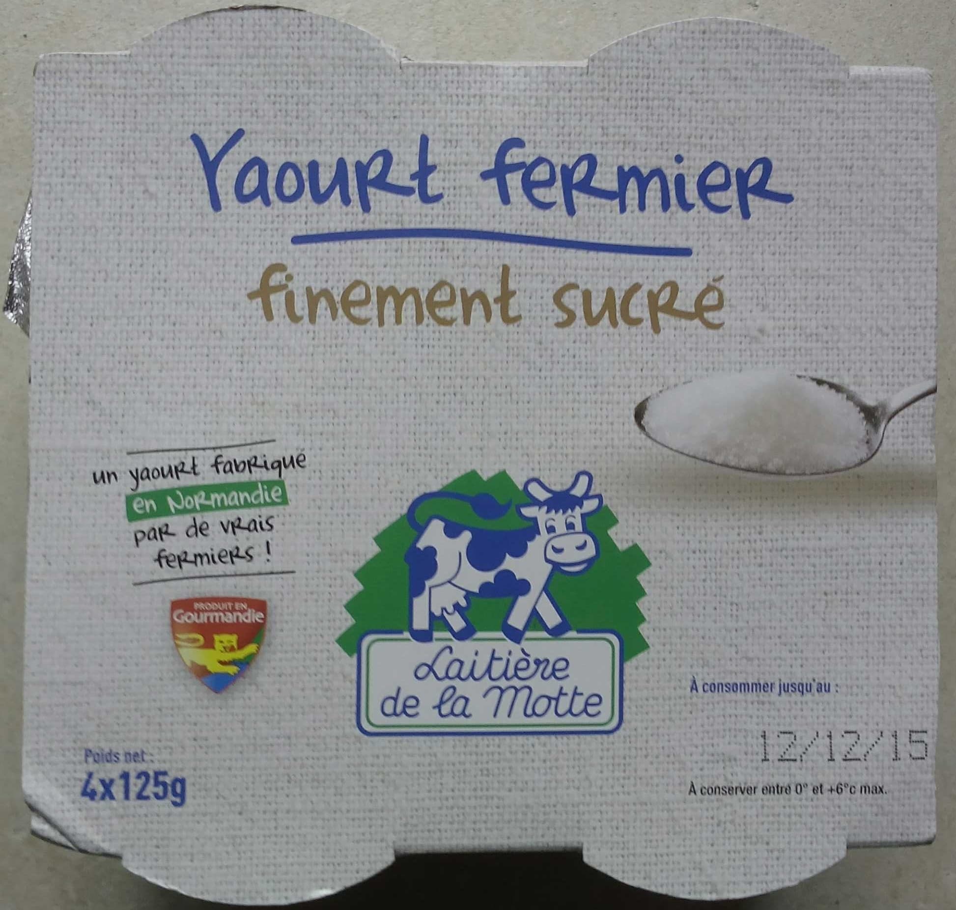 Laitière de la Motte Yaourt fermier finement sucré packshot