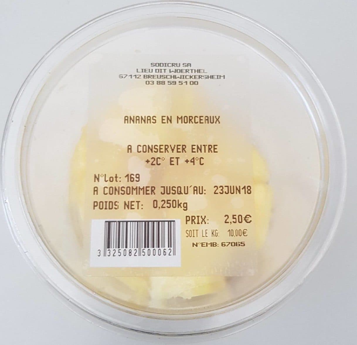 Open Food Facts Ananas en morceaux packshot