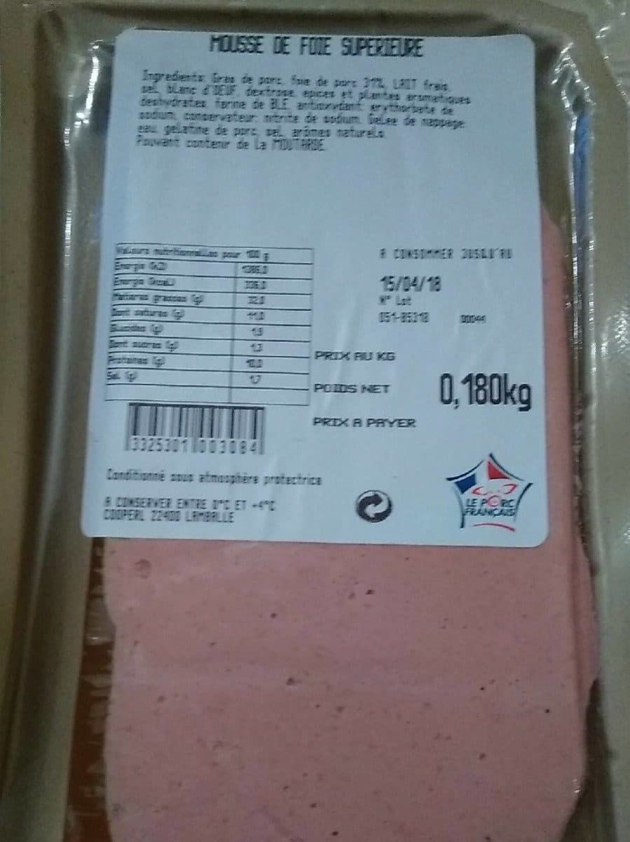 Open Food Facts Mousse de foie supérieure packshot