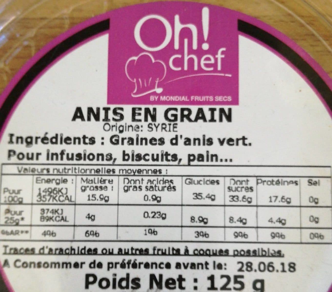 Open Food Facts Anis en grain packshot