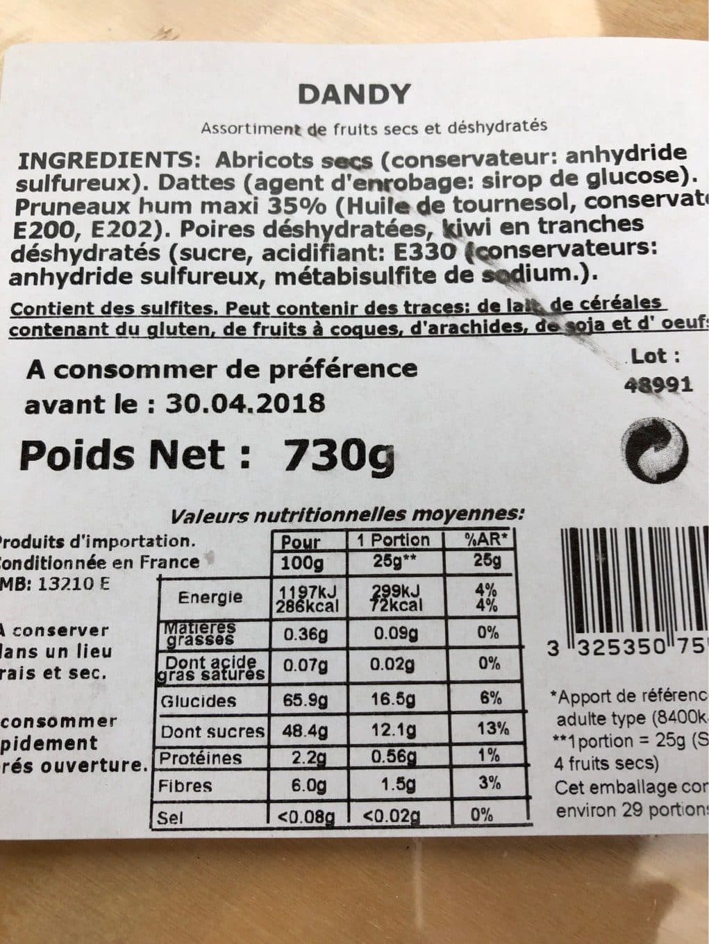 Dandy Assortiment de fruits secs packshot