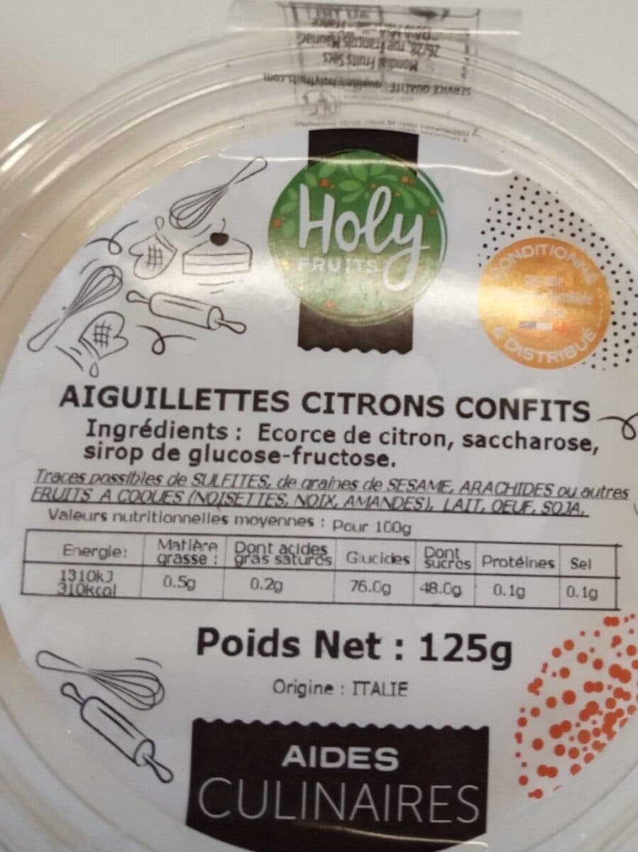 Mondial Fruits Secs Aiguillettes de Citron Confits packshot