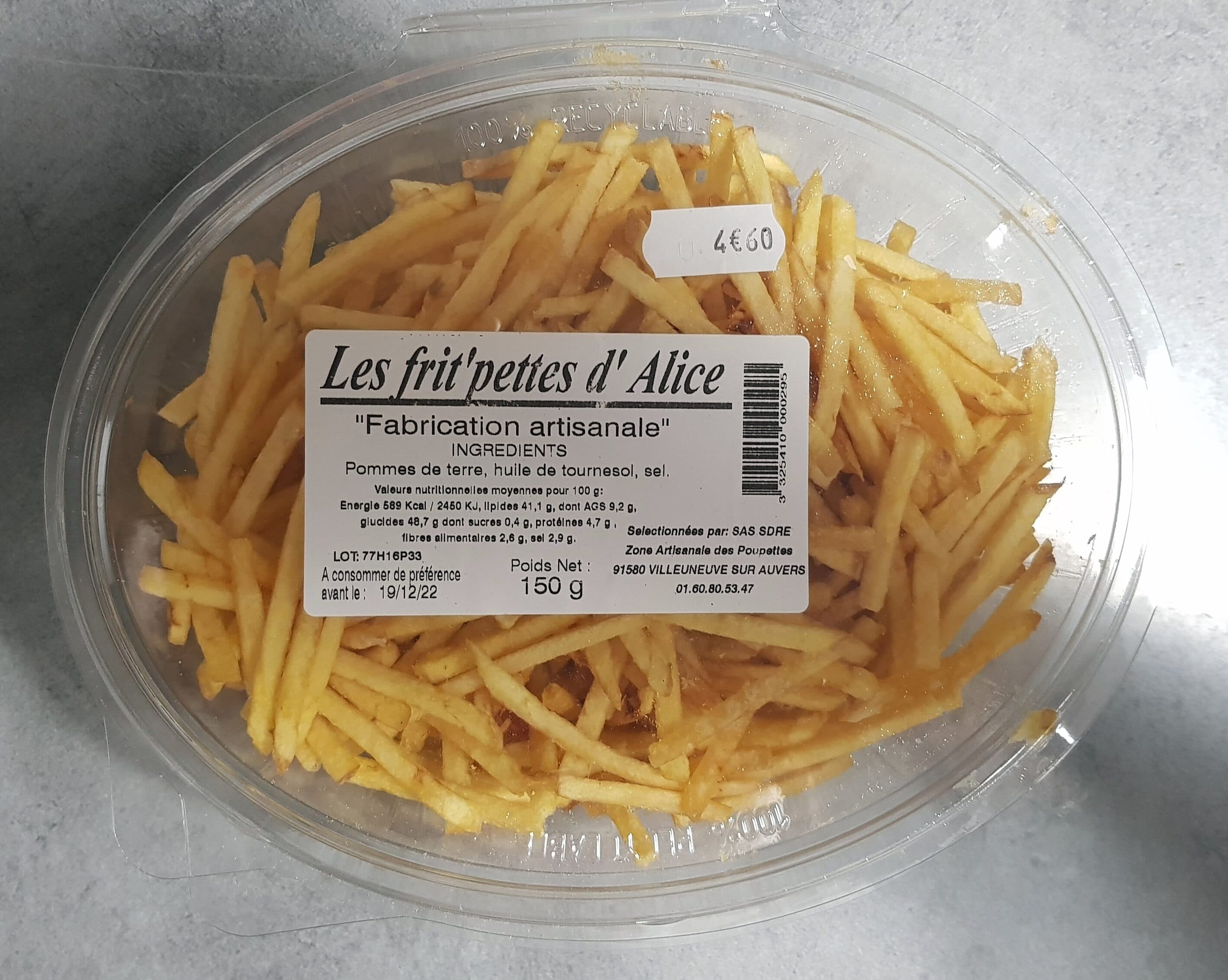 SAS SDRE Les frit'pettes d'Alice packshot