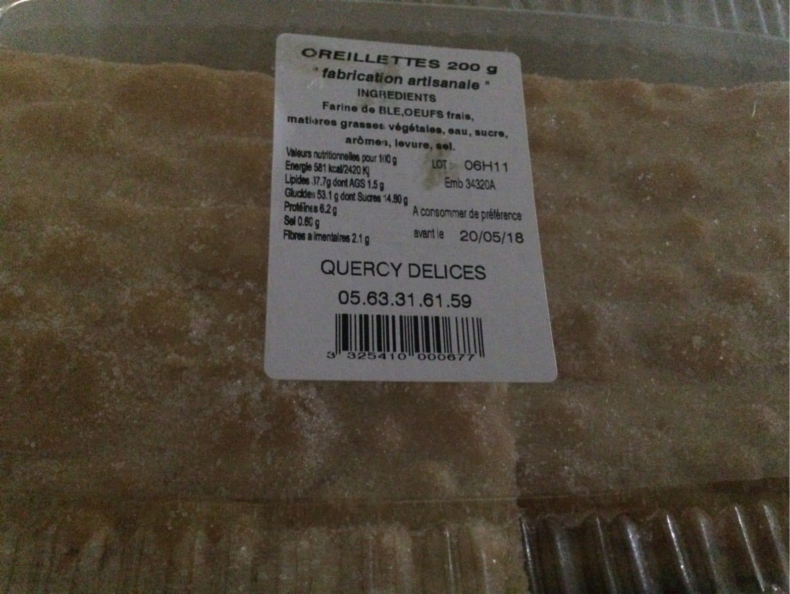 Open Food Facts Oreillettes packshot