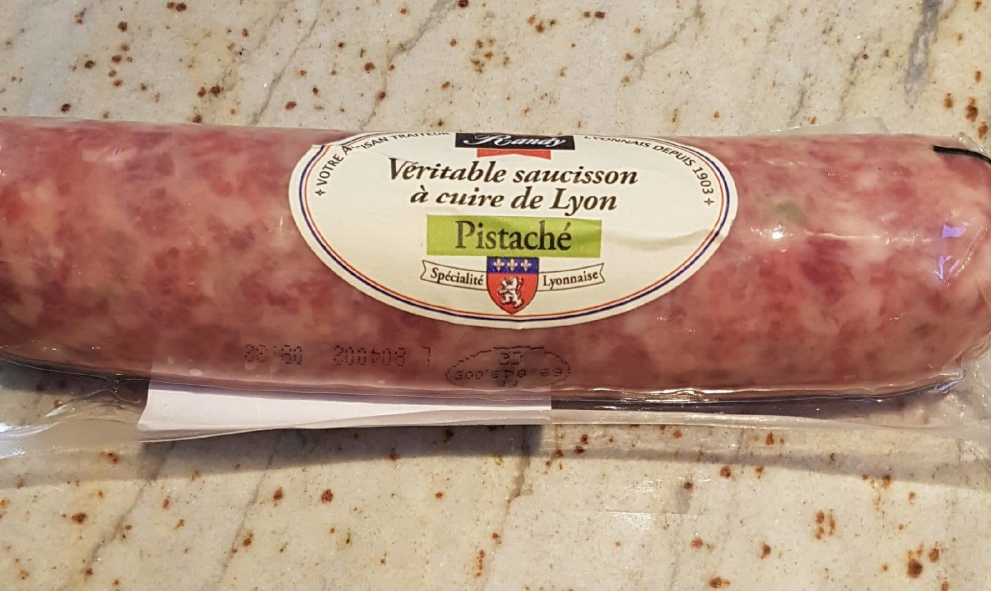 Randy Veritable saucisson a cuire de Lyon pistache, le packshot
