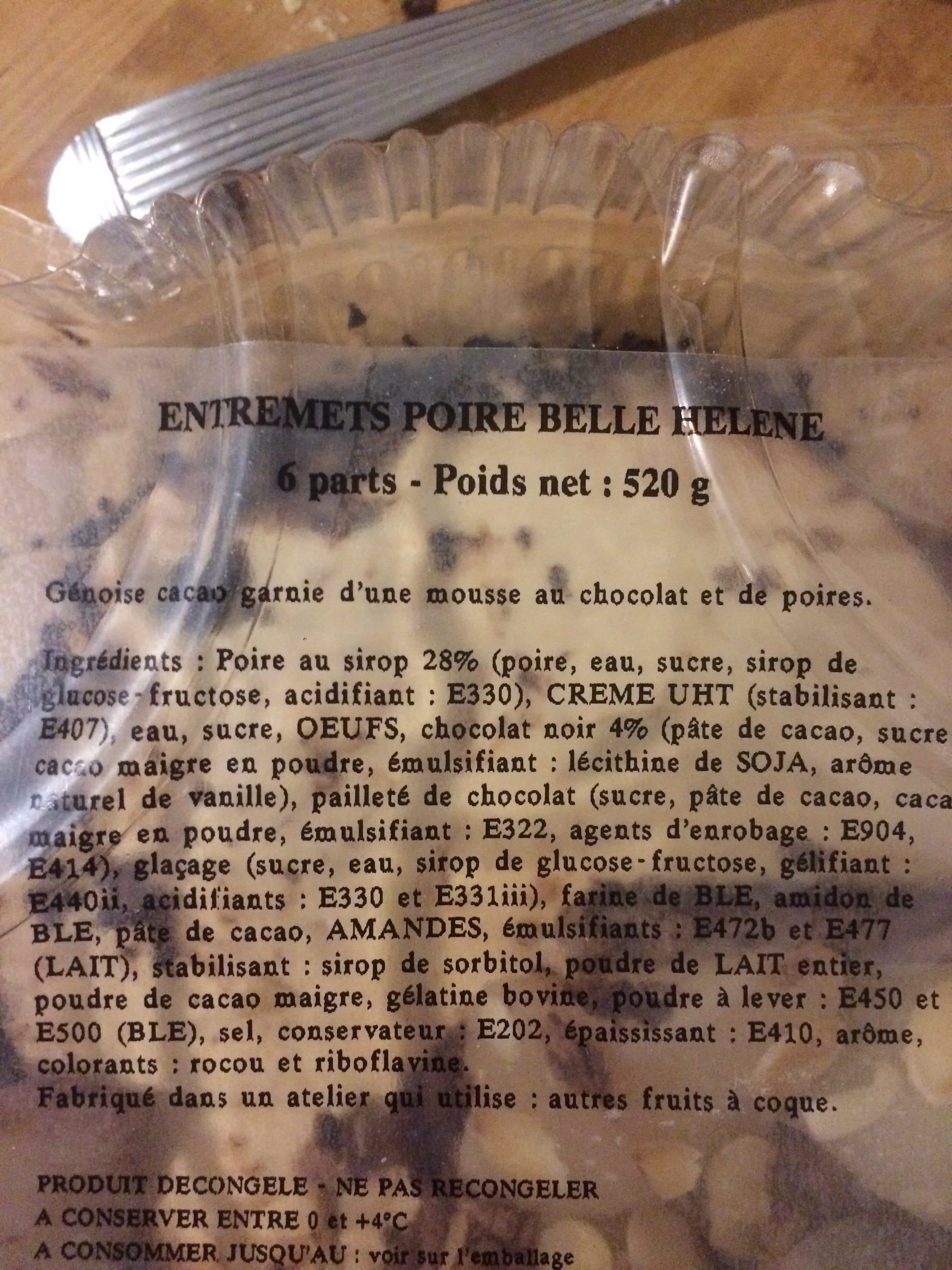 Casino Gateau poire belle helene packshot