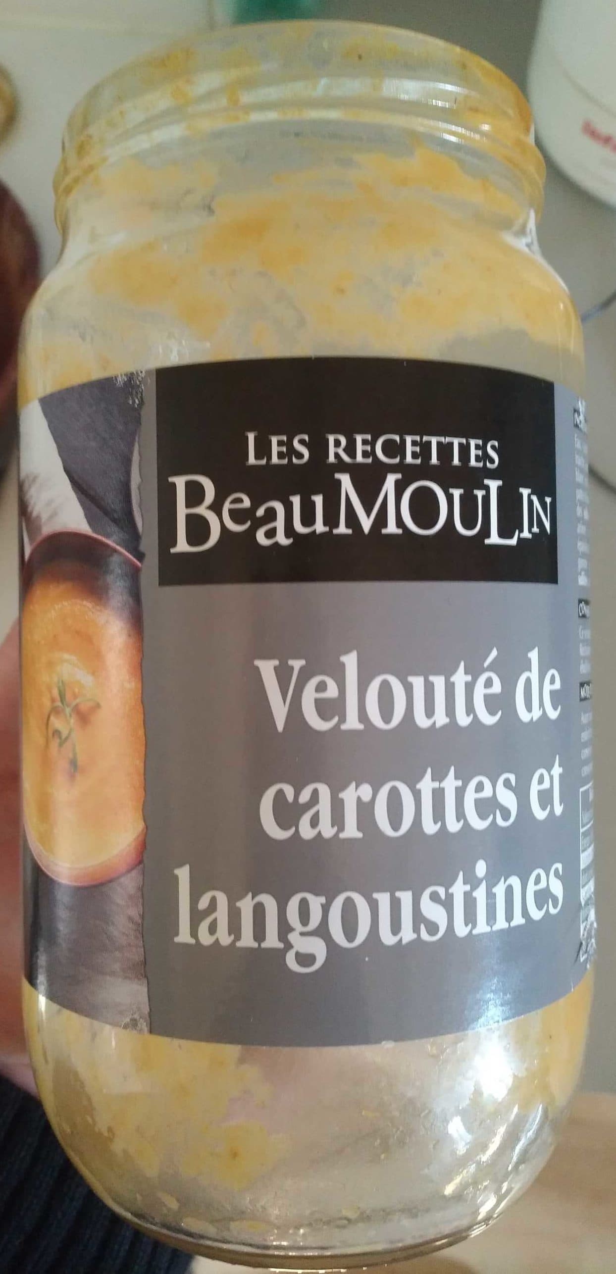 Les Recettes BeauMoulin Velouté de carottes et langoustines packshot