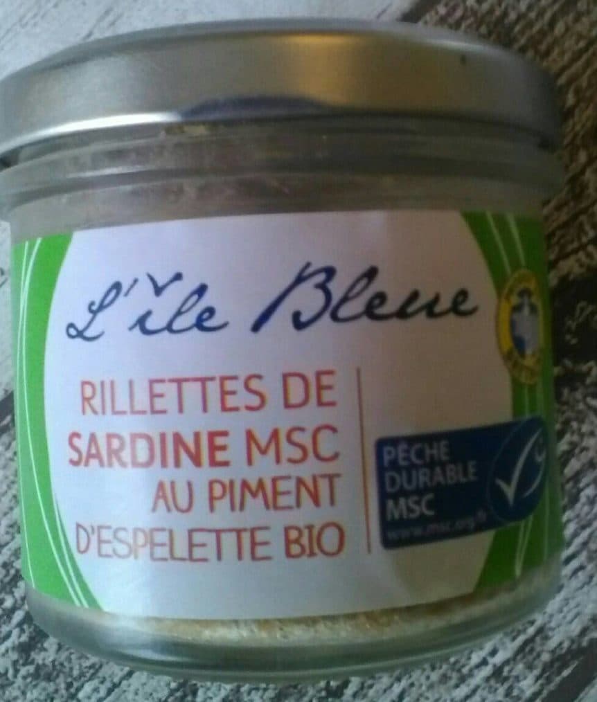 L'Ile Bleue Rillettes de sardines MSC au piment d'Espelette bio packshot