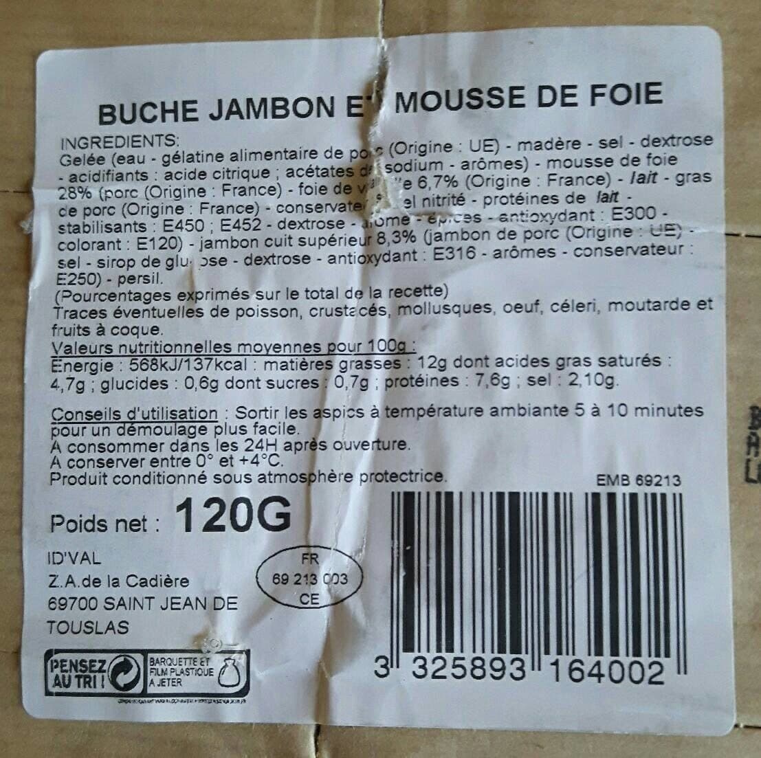 Open Food Facts Buche jambon mousse de foie packshot