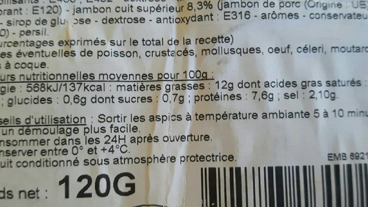 Open Food Facts Buche jambon mousse de foie packshot