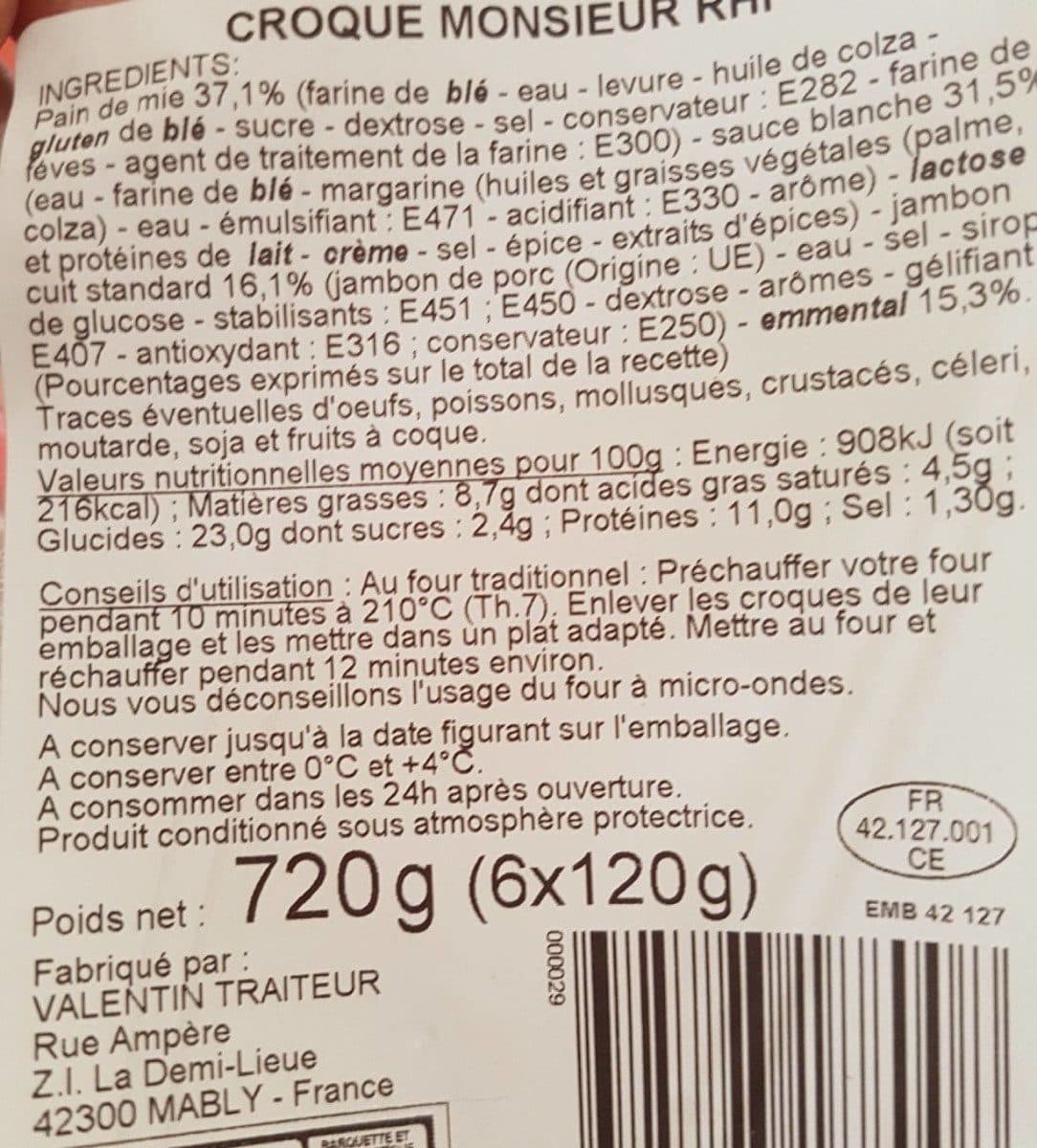 VALENTIN TRAITEUR Croque Monsieur packshot