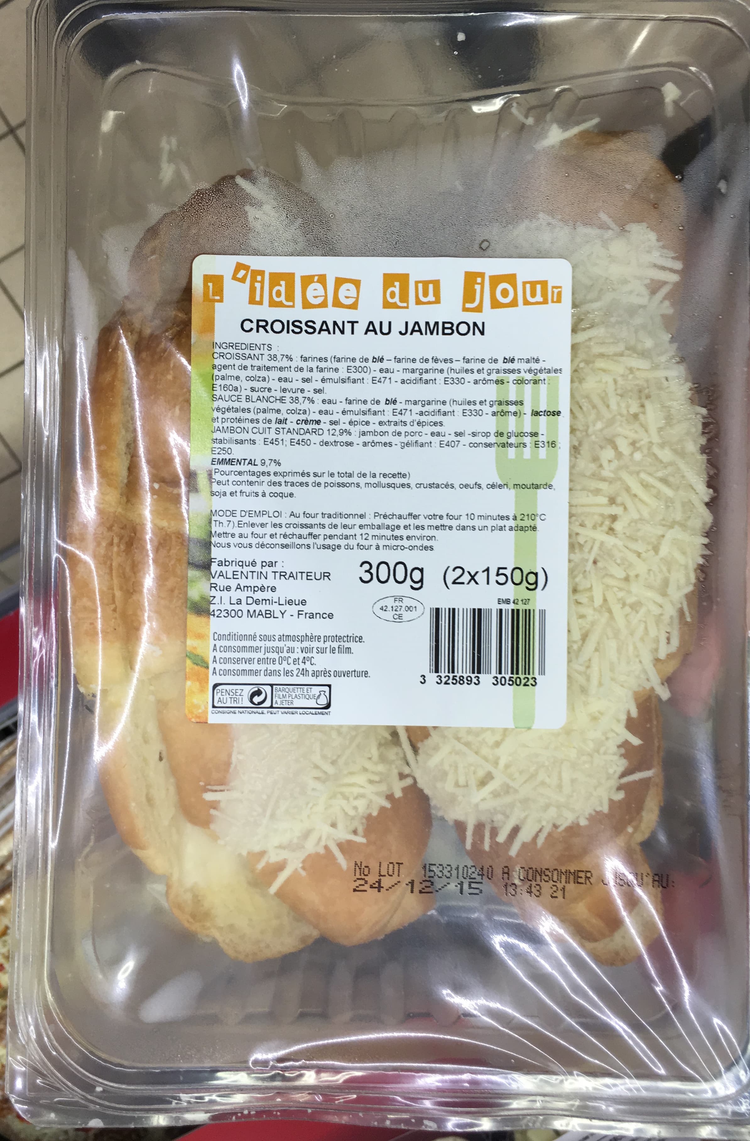 Sans marque Croissant au jambon packshot