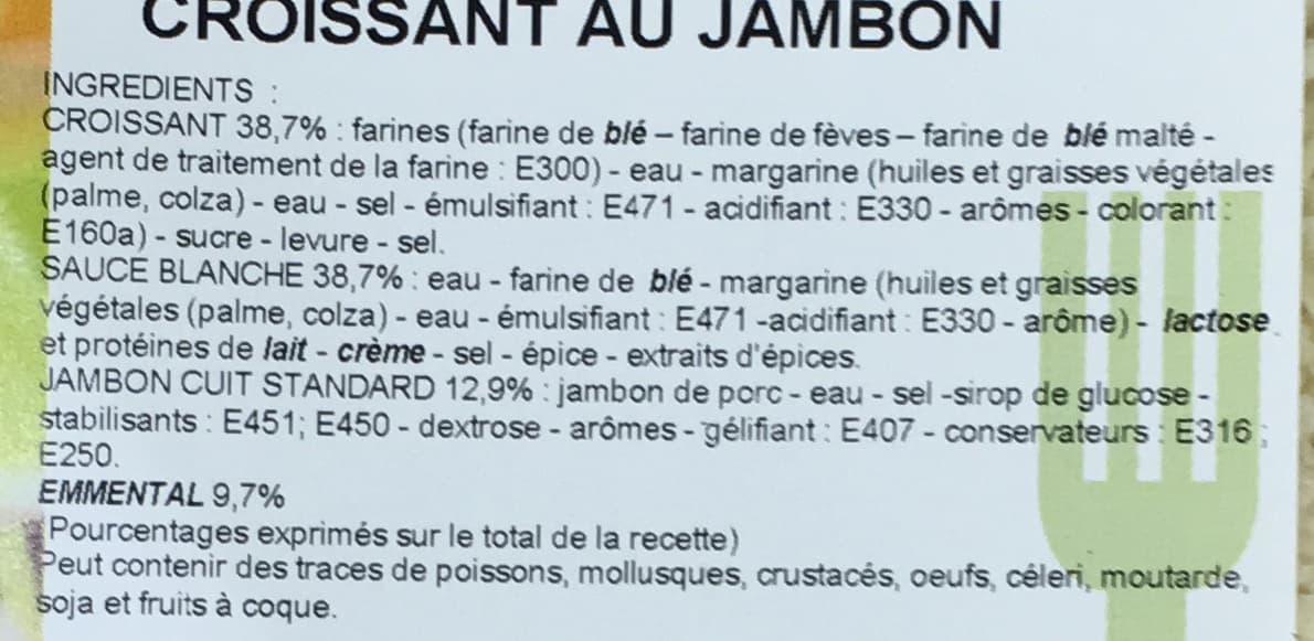Sans marque Croissant au jambon packshot