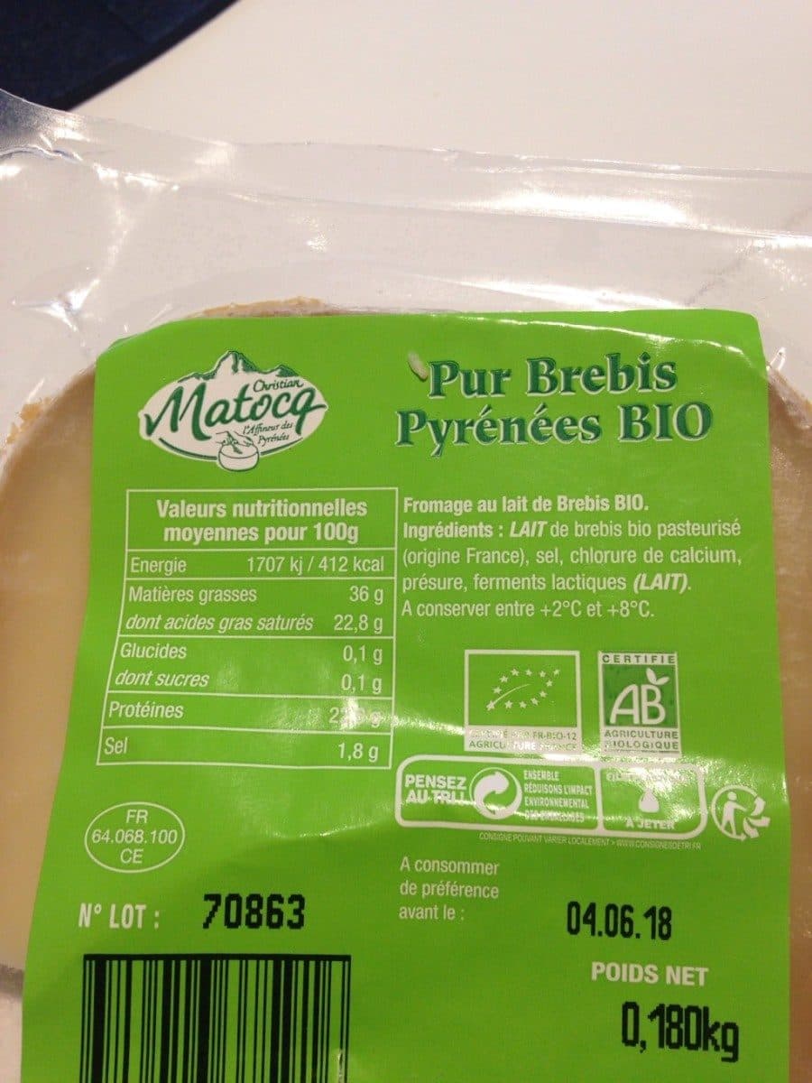 Fromagerie Christian Matocq Kaïkou Pur brebis Pyrénées BIO packshot