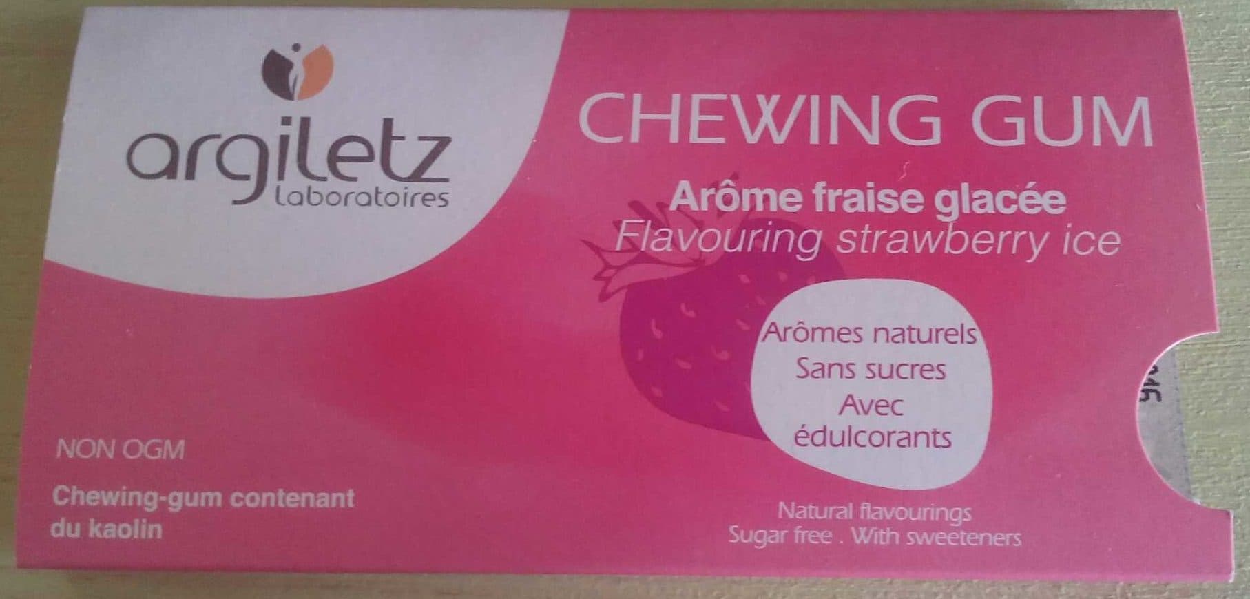 Argiletz Chewing Gum Arôme fraise glacée packshot