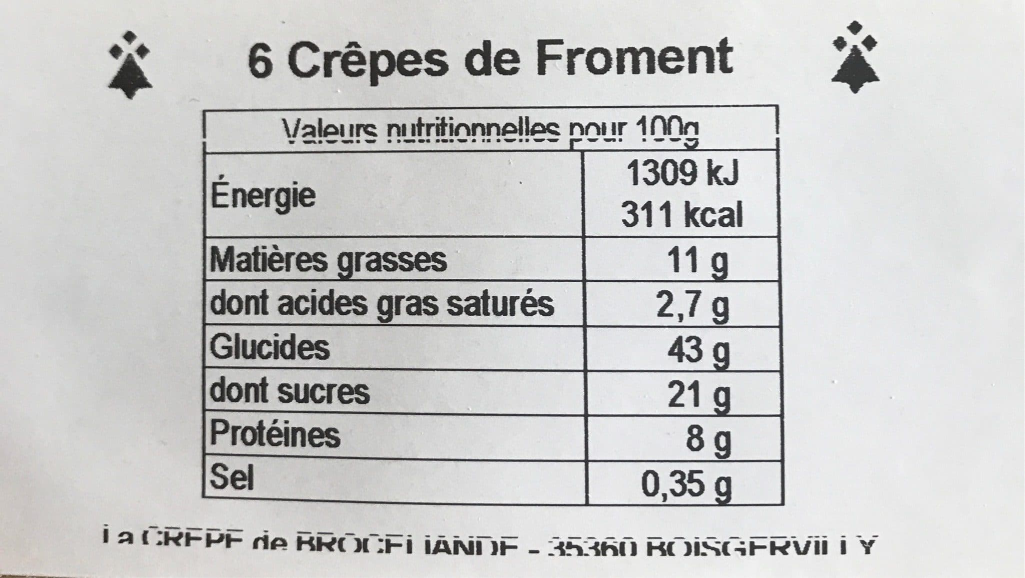La Crêpe de Brocéliande Crêpes de Froment packshot