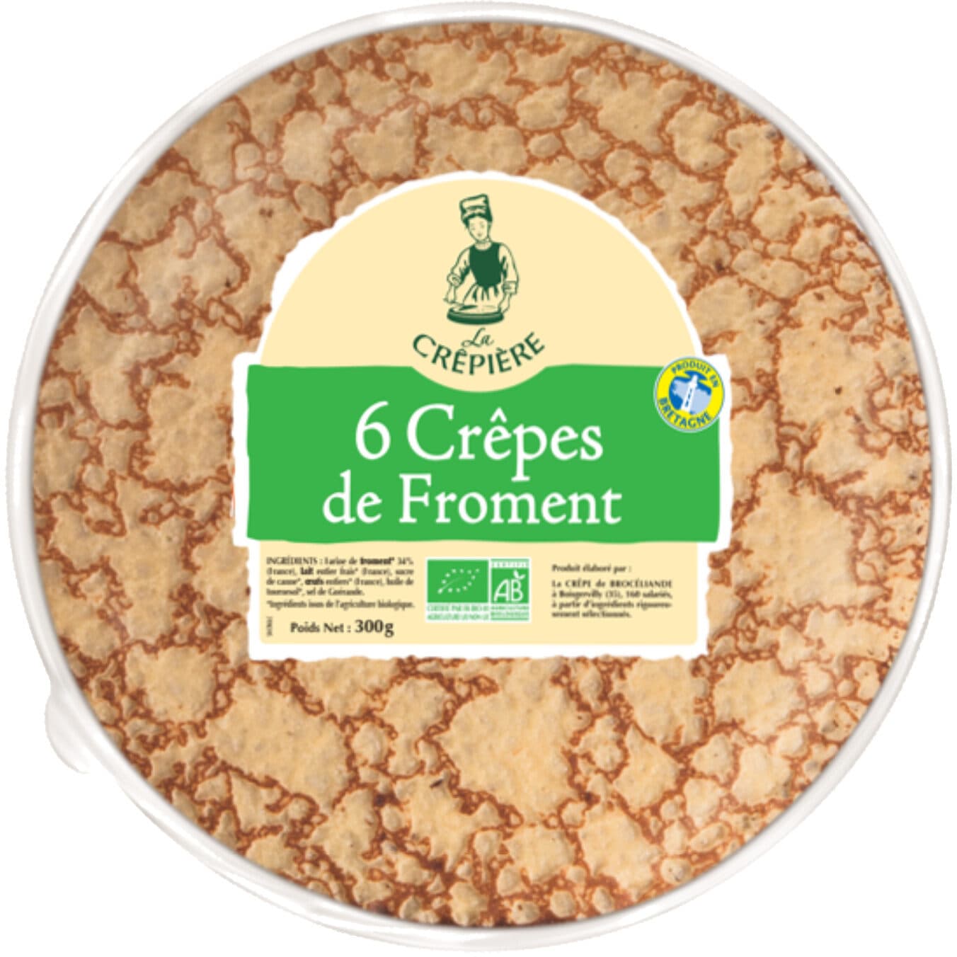 La Crêpière 6 Crêpes de Froment Biologiques en sachet packshot
