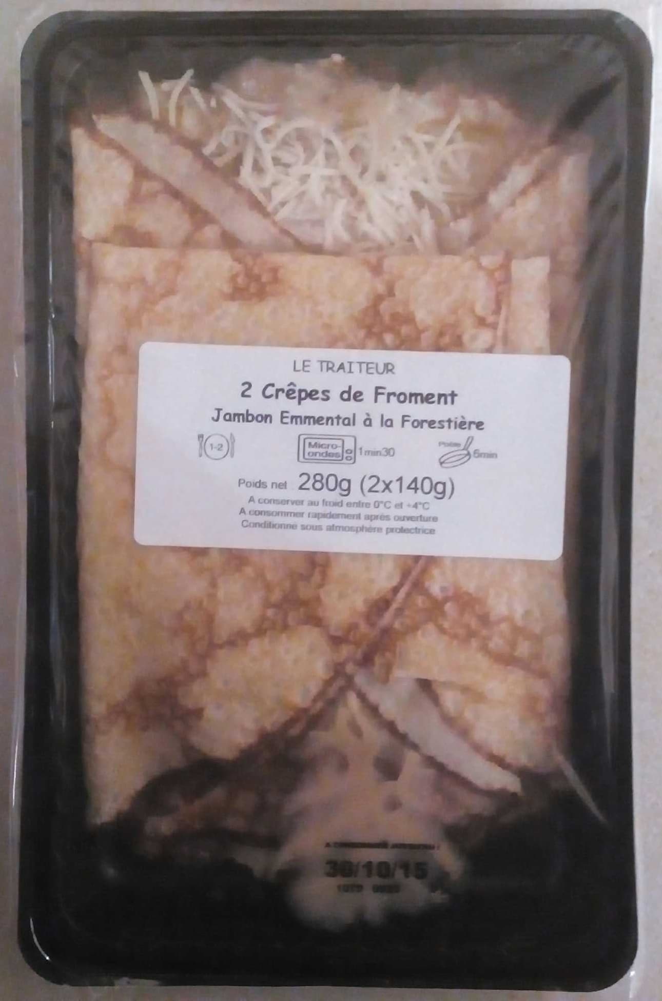 La Crêpe de Brocéliande 2 Crêpes de Froment Jambon Emmental à la Forestière packshot