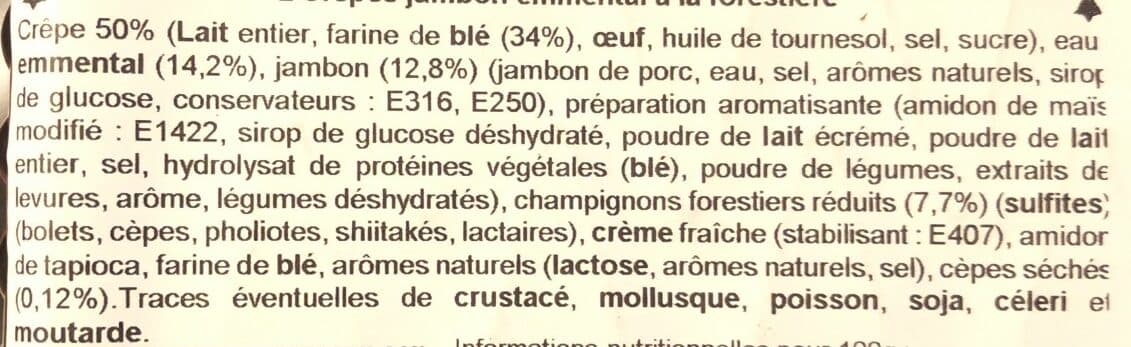 La Crêpe de Brocéliande 2 Crêpes de Froment Jambon Emmental à la Forestière packshot