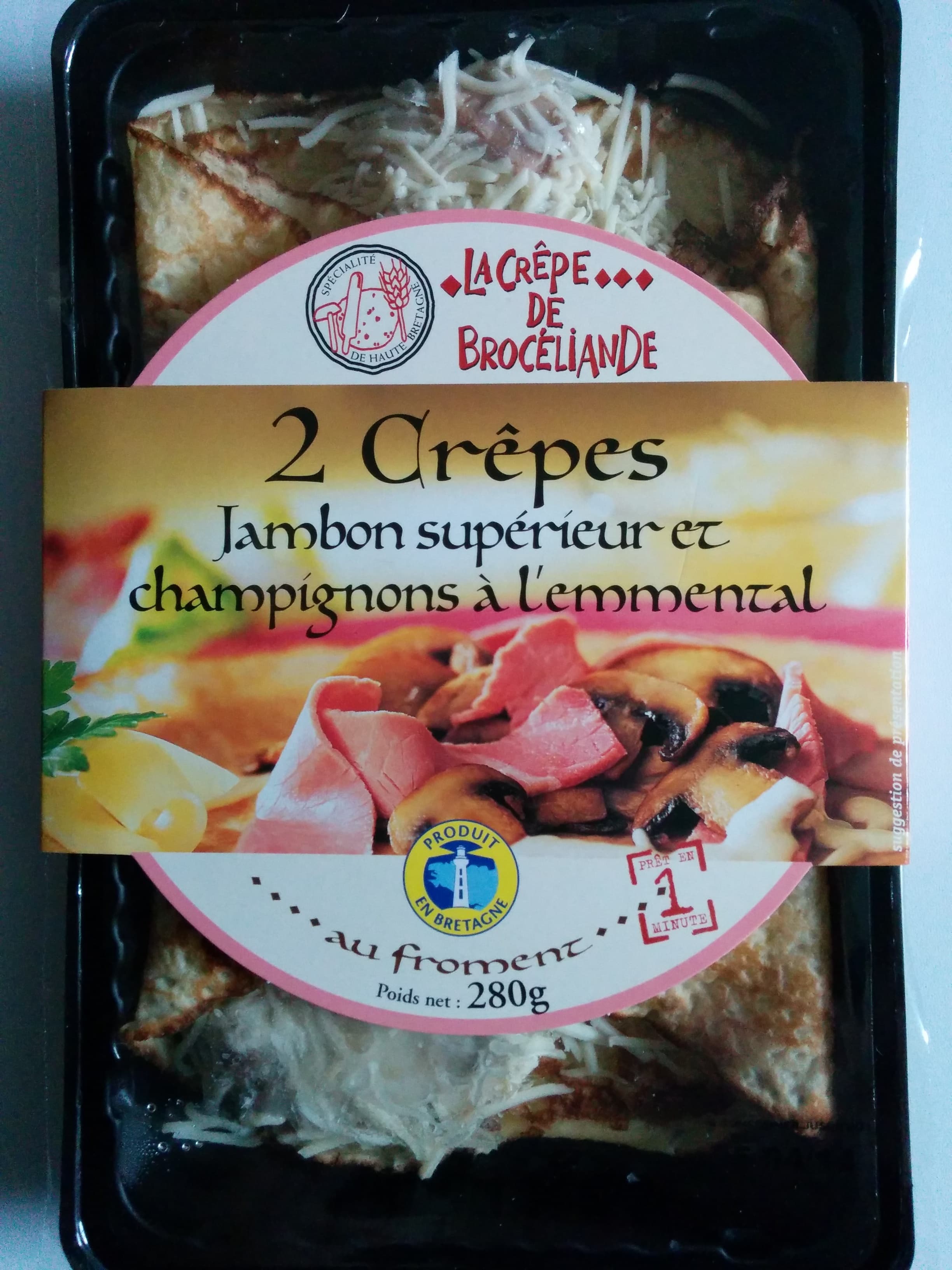 La Crêpe de Brocéliande Crêpes Jambon supérieur et Champignons à l'Emmental packshot