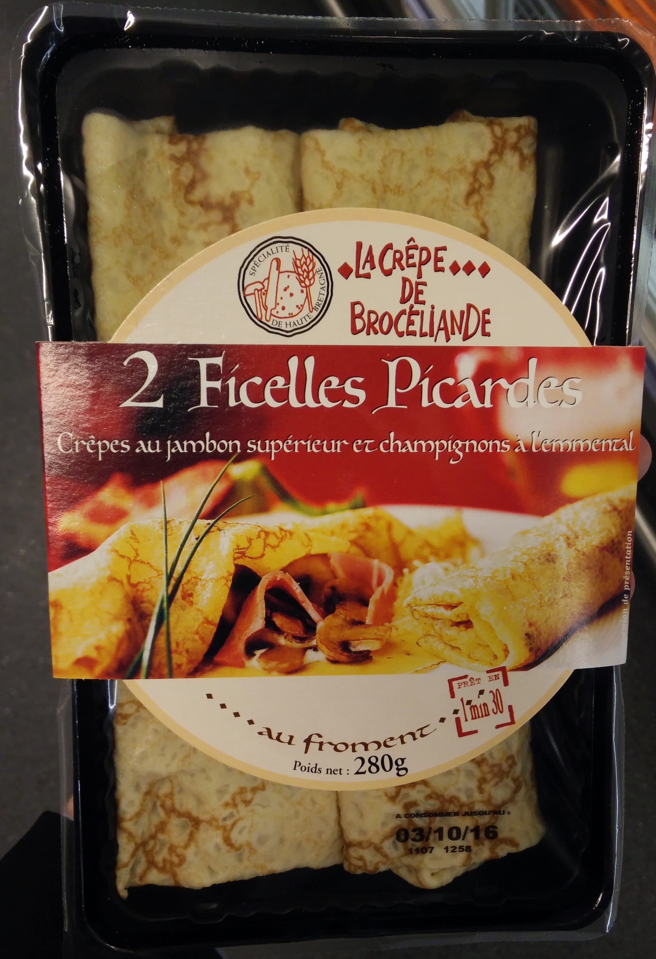 La Crêpe de Brocéliande 2 Ficelles Picardes - Crêpes au jambon supérieur et champignons à l'emmental packshot