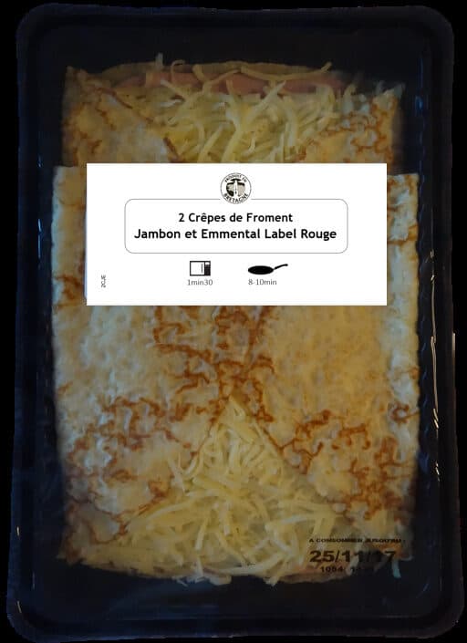 La CRÊPE de BROCÉLIANDE 2 Crêpes de Froment Jambon et Emmental Label Rouge packshot