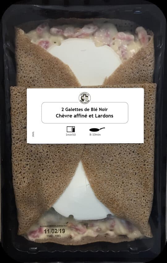 La CRÊPE de BROCÉLIANDE 2 Galettes de Blé Noir Chèvre Affiné et Lardons packshot
