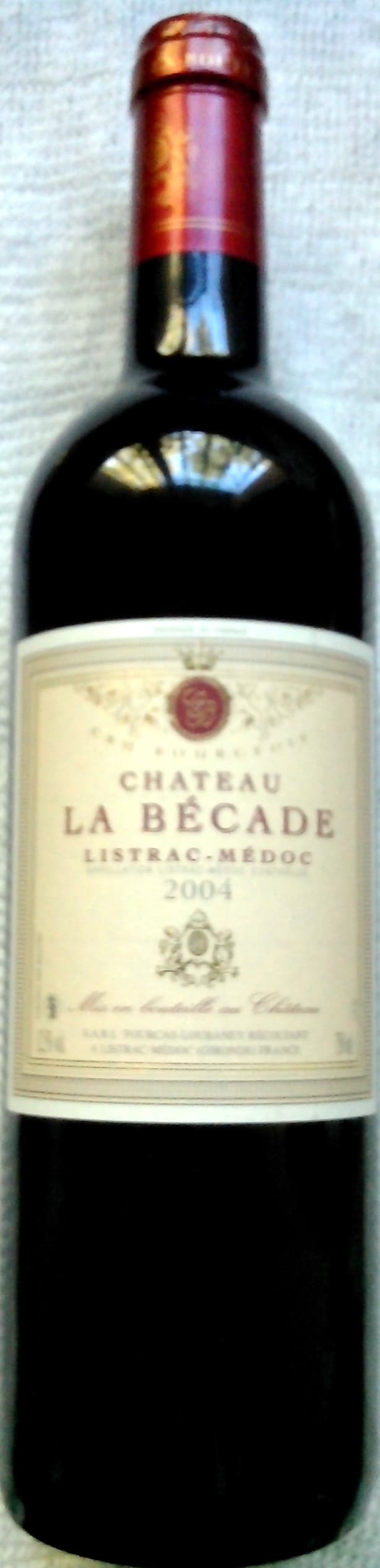 Château La Bécade Château LA BECADE - Listrac-Médoc 2004 packshot