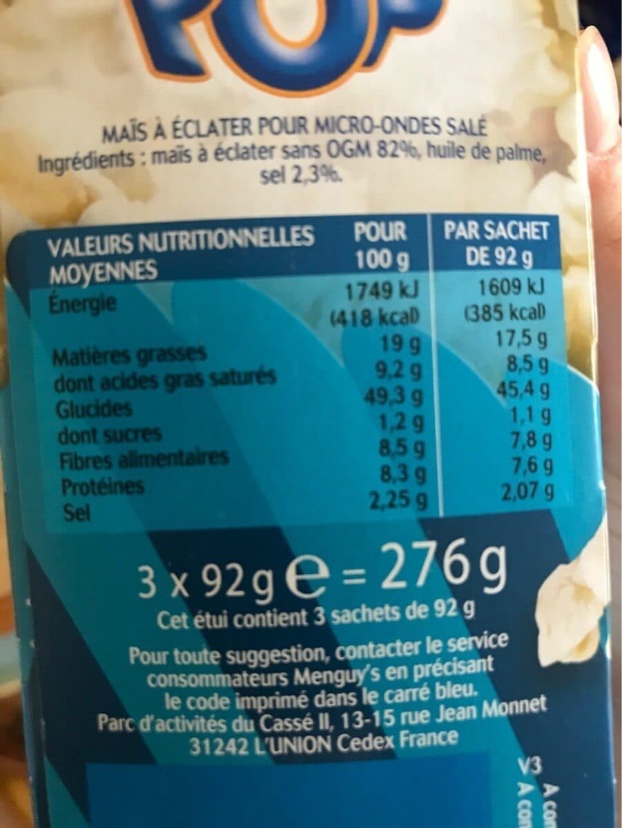Menguy's Popcorn salé packshot