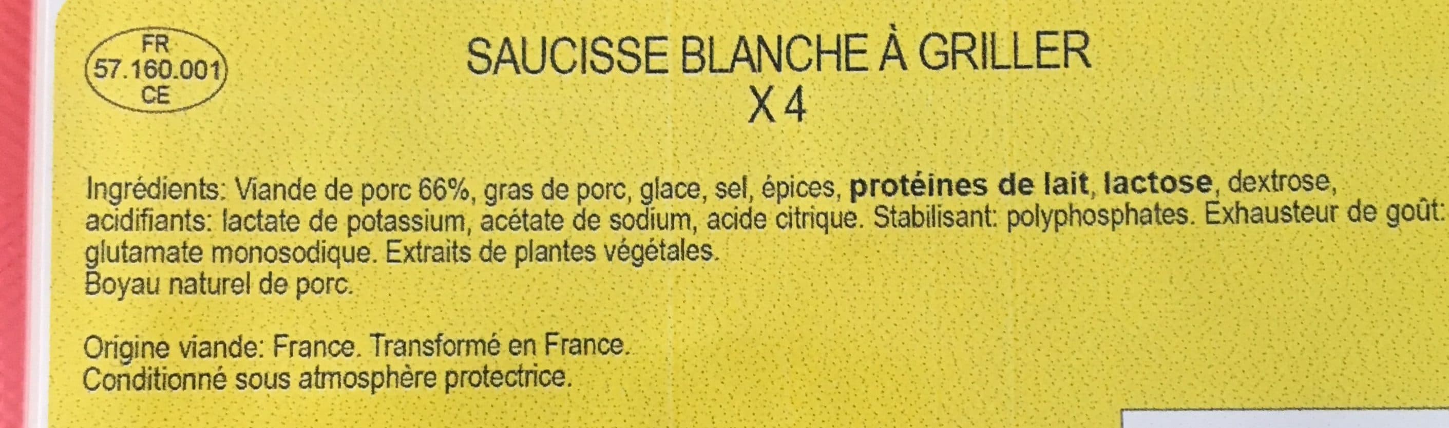 Charculor Saucisse blanche a griller packshot