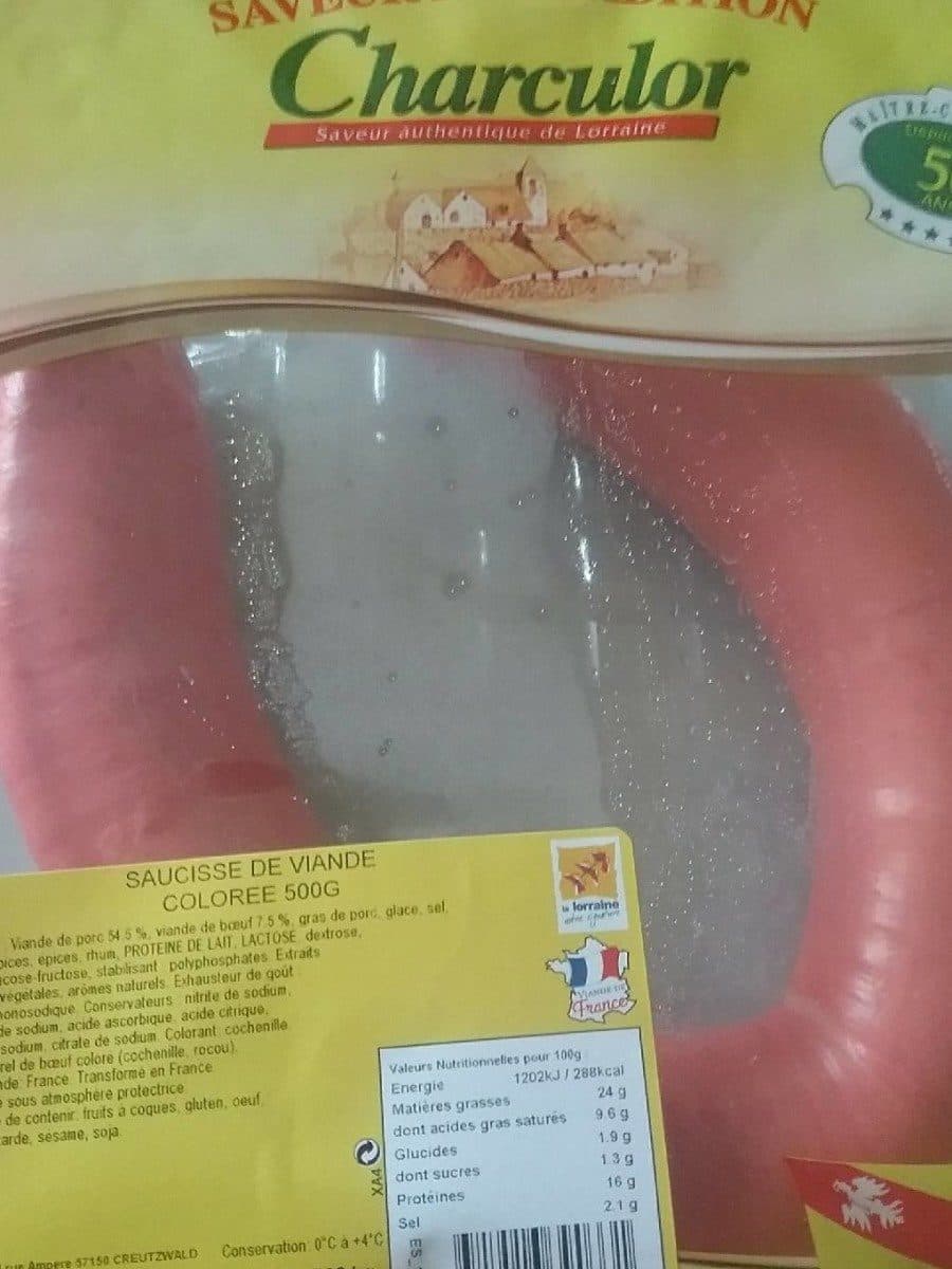Charculor Saucisse de viande colorée 500g packshot