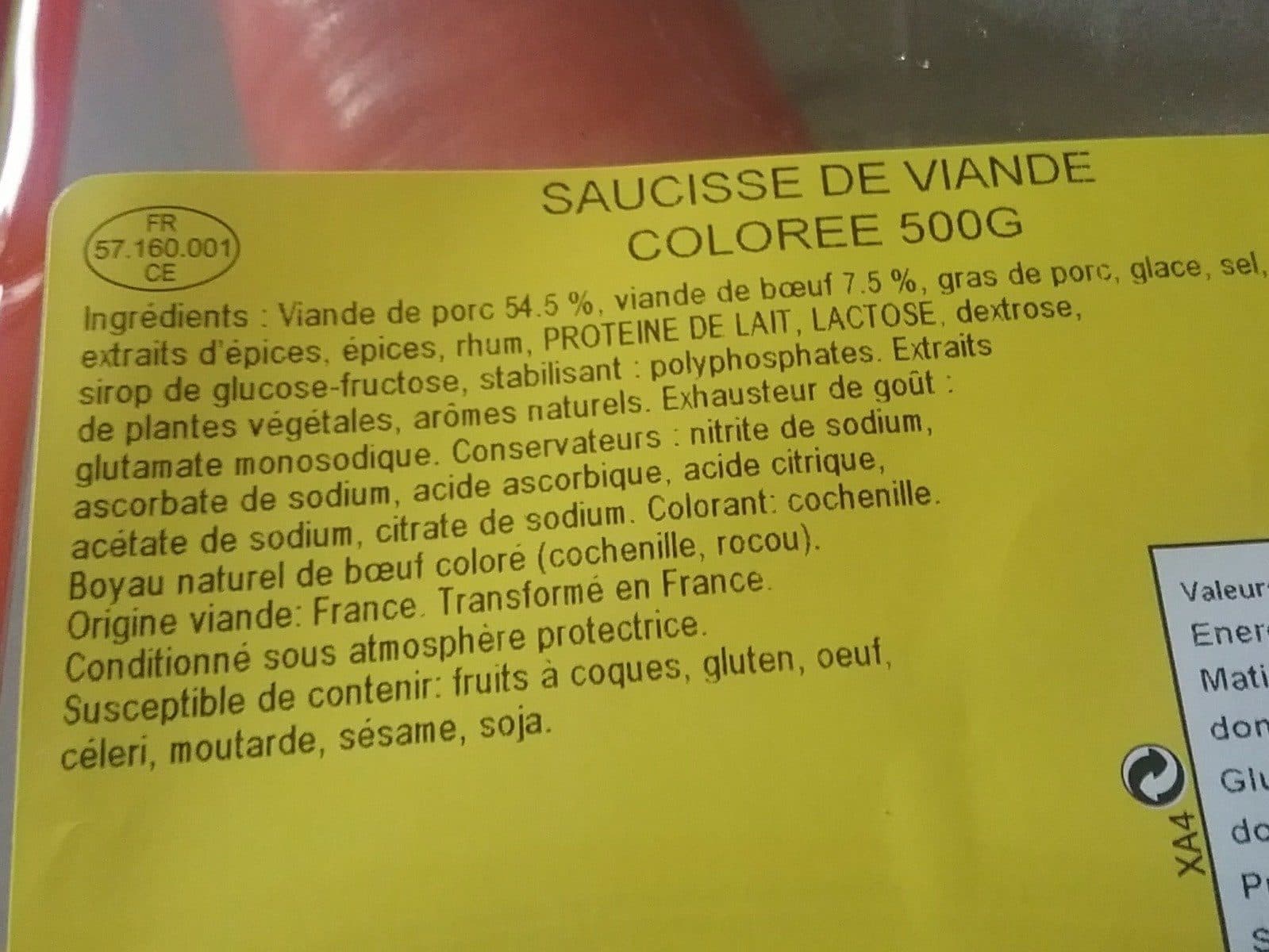 Charculor Saucisse de viande colorée 500g packshot