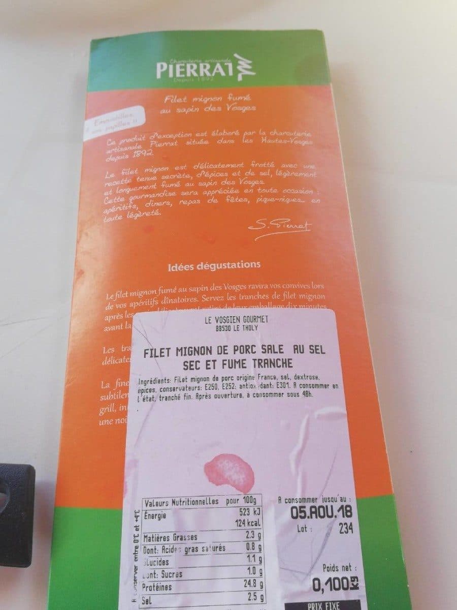 Open Food Facts Filet mignon de porc sale au sel sec et fumé packshot